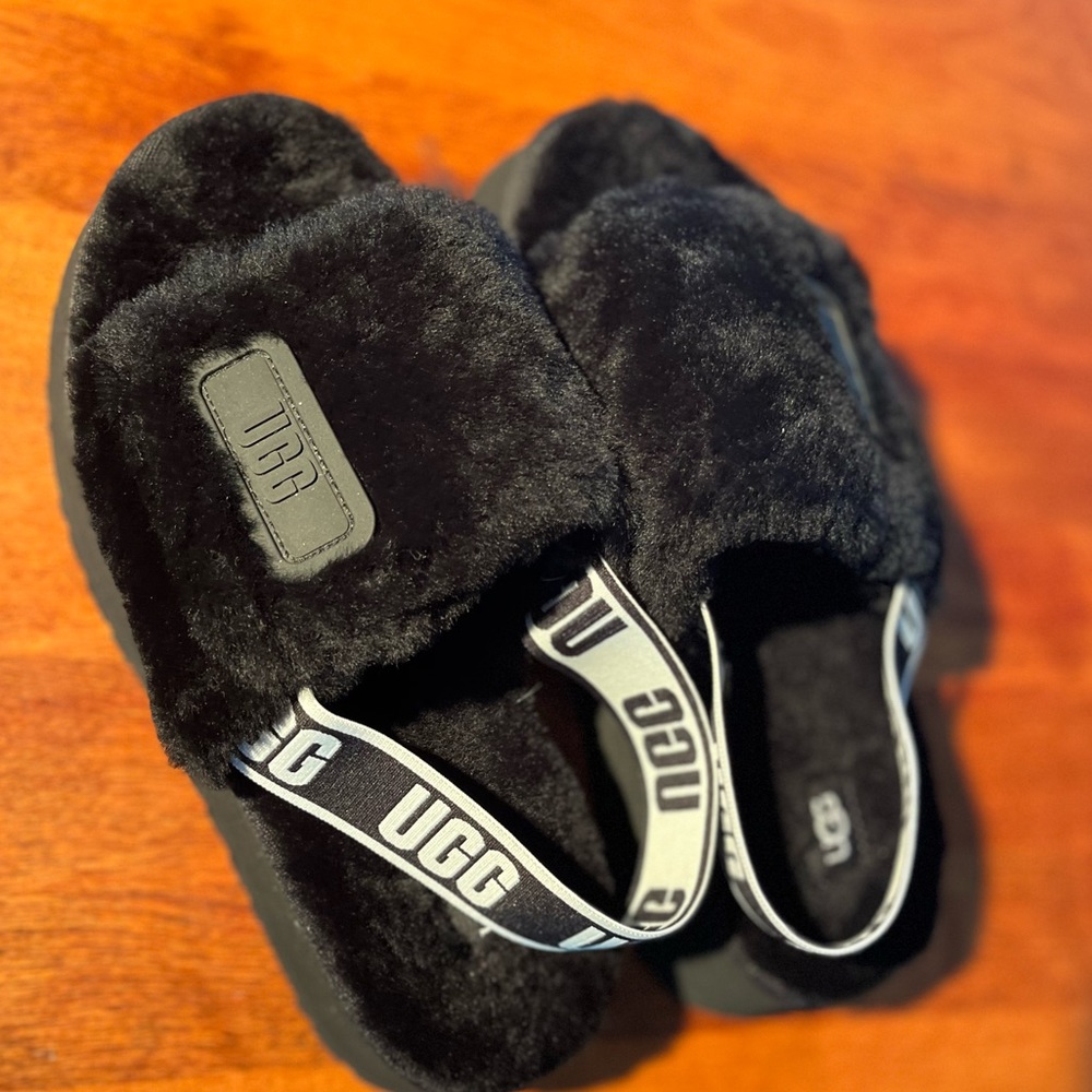 UGG Fluffy Faux Fur Slides